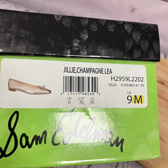 Sam Edelman Jillie Champagne Metallic Leather Ballet Flats Womens Size 9M - Picture 8 of 8